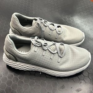 Women’s size 9 knit runner Nobull grey and white shoes.